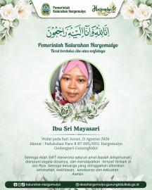 PEMKAL HARGOMULYO TURUT BERDUKA CITA ATAS WAFATNYA IBU SRI MAYASARI